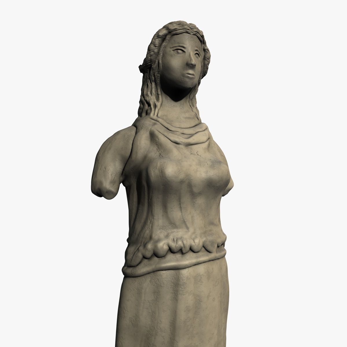 Low Poly Female Statue Low-poly 3D model_5