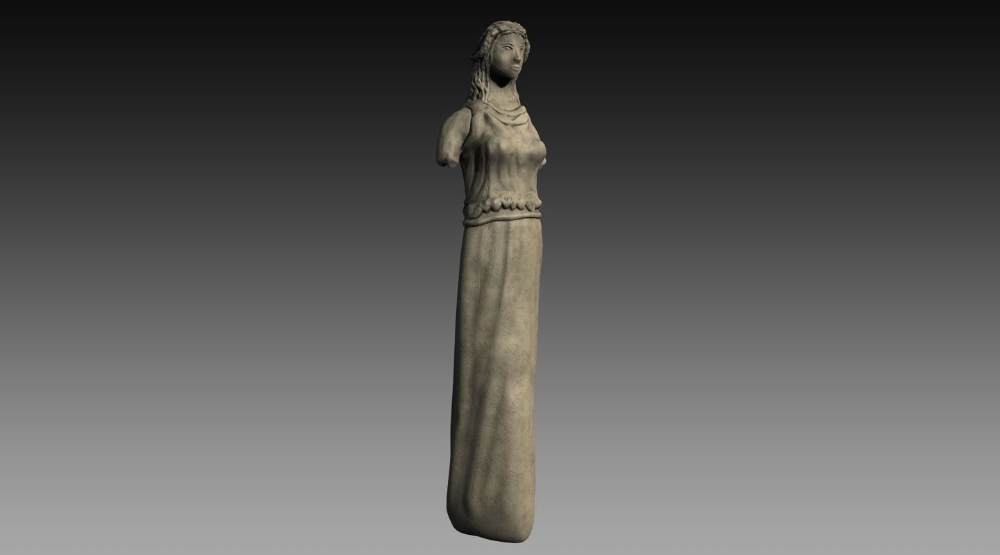 Low Poly Female Statue Low-poly 3D model_1