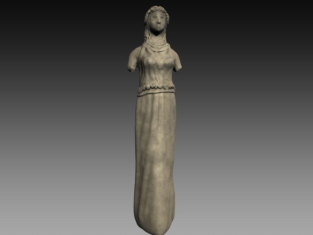 Low Poly Female Statue Low-poly 3D model_3