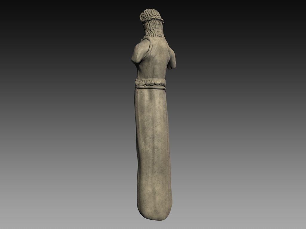 Low Poly Female Statue Low-poly 3D model_2