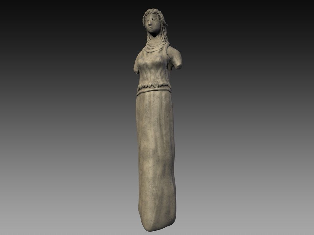 Low Poly Female Statue Low-poly 3D model_4