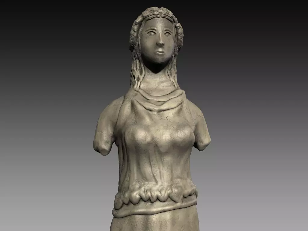 Low Poly Female Statue Low-poly 3D model_0