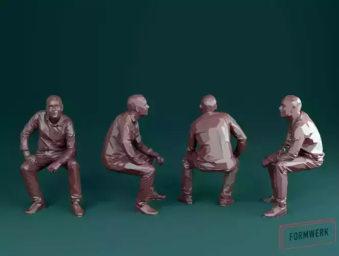 Tim sitting - Low Poly printable