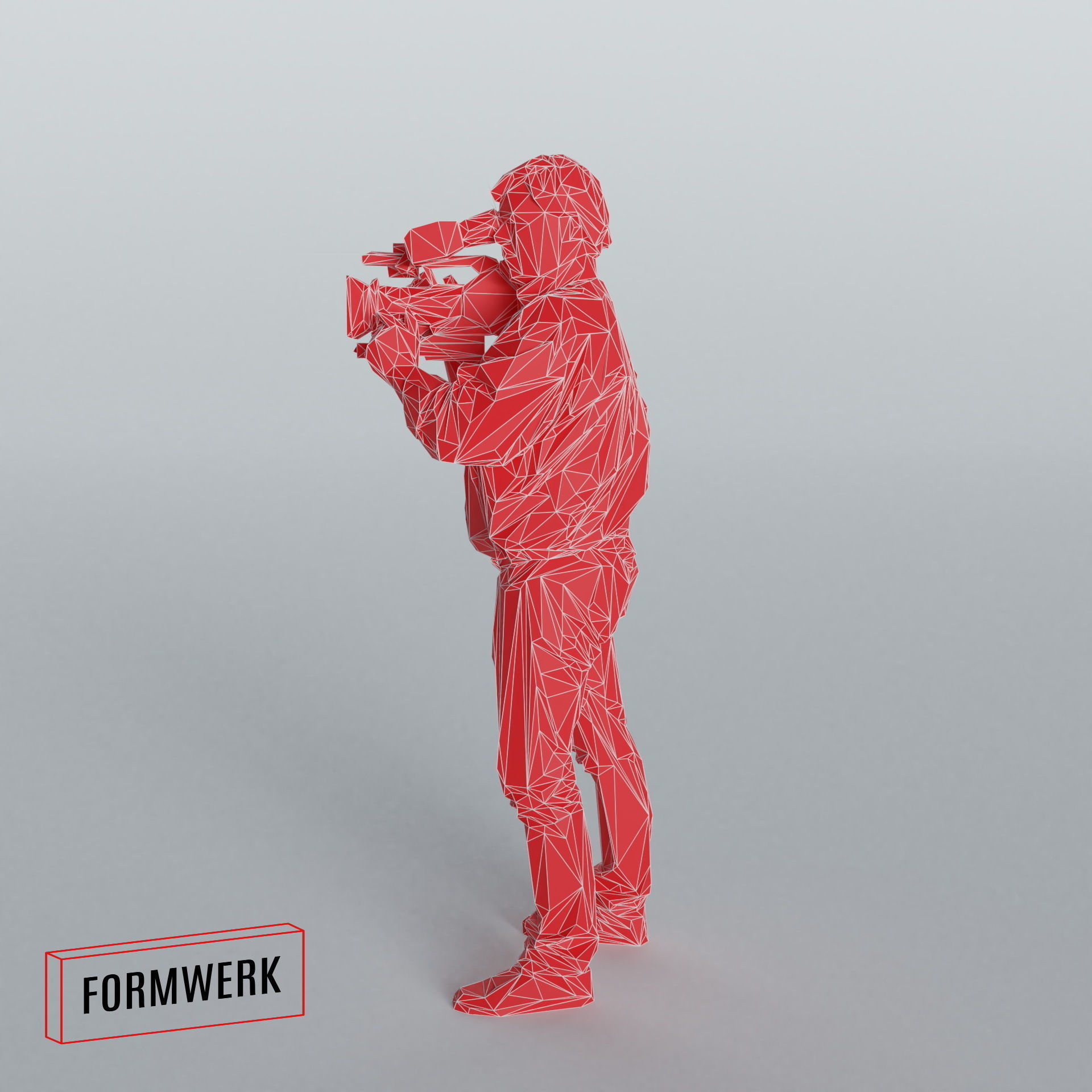 Camera man 03 - Low Poly printable Low-poly 3D model_10