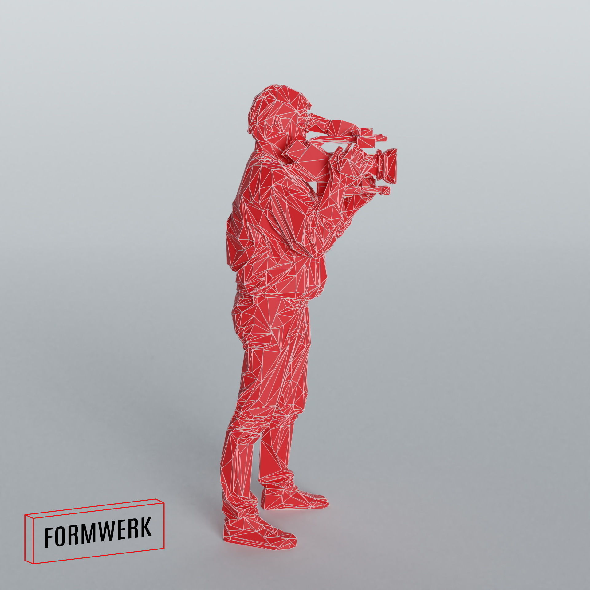 Camera man 03 - Low Poly printable Low-poly 3D model_8