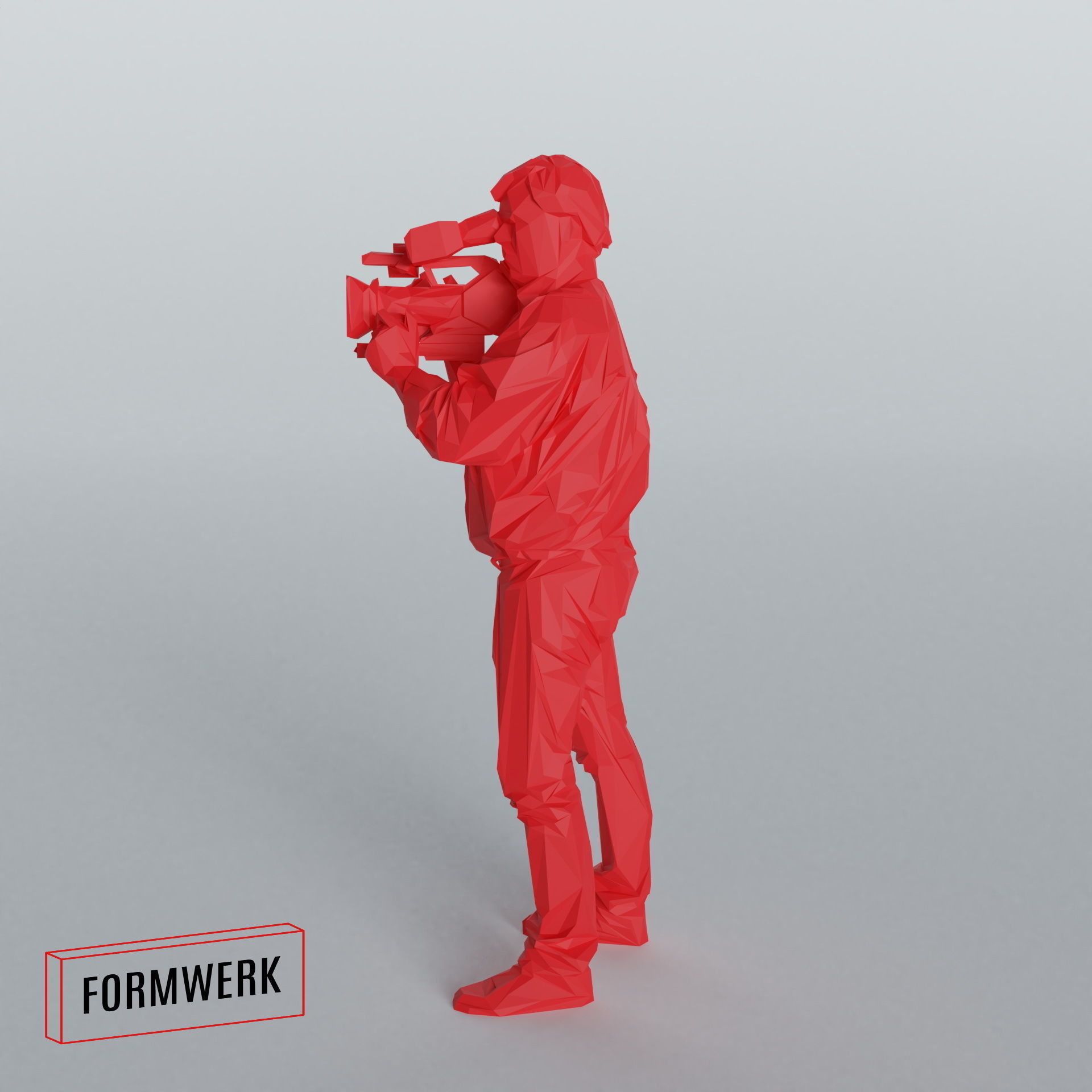 Camera man 03 - Low Poly printable Low-poly 3D model_5