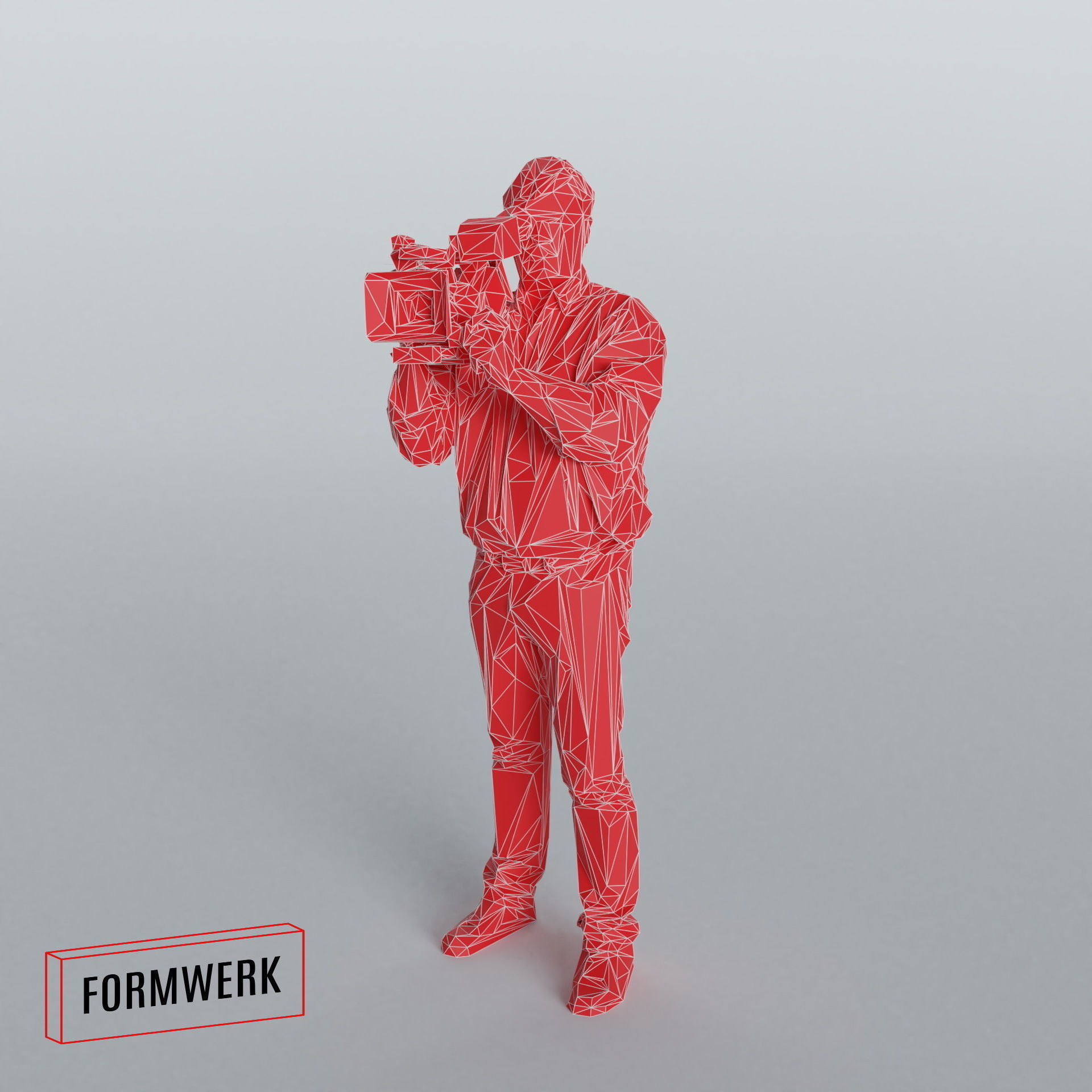 Camera man 03 - Low Poly printable Low-poly 3D model_6