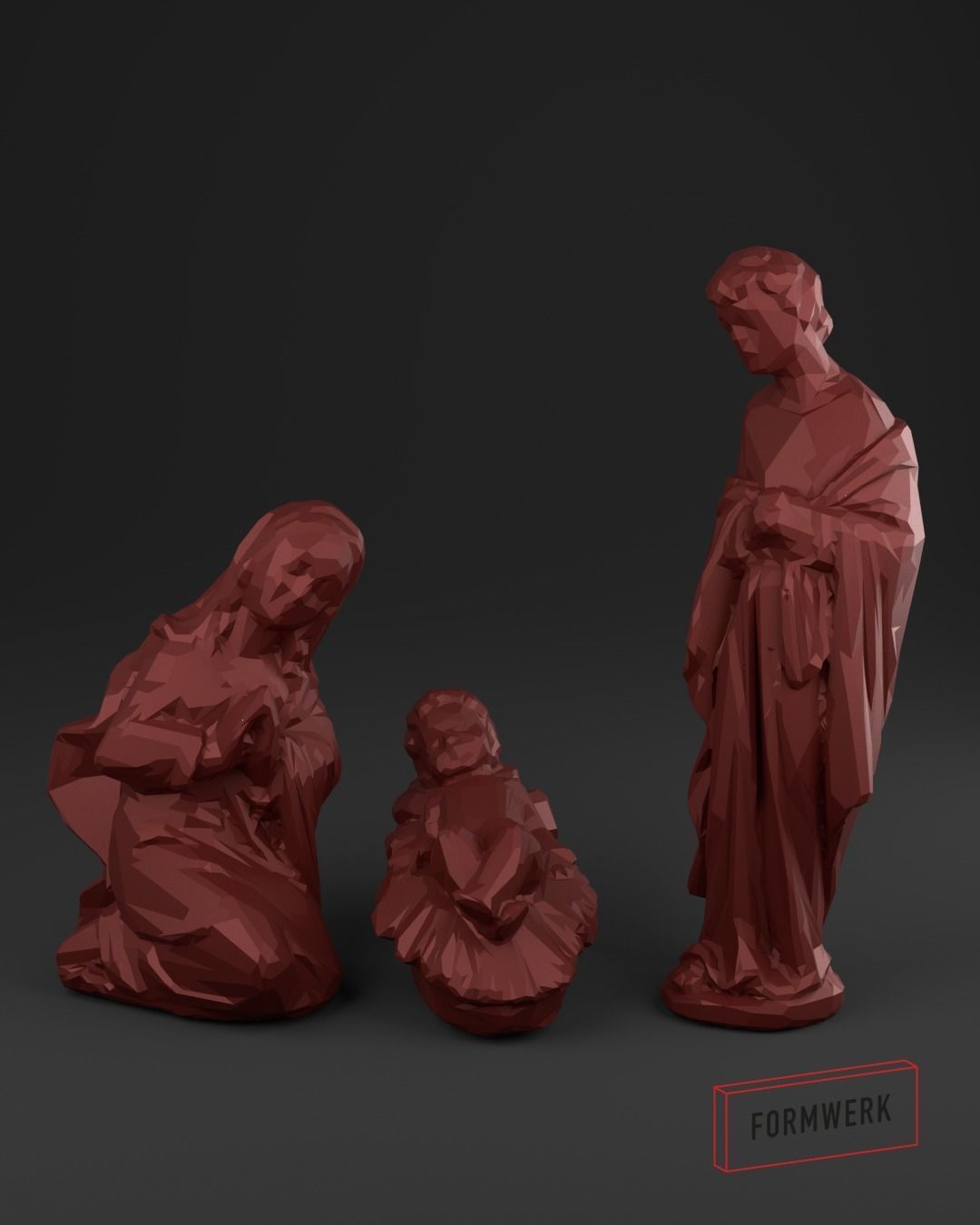 Nativity Crib figures - Low Poly 3D print model_8