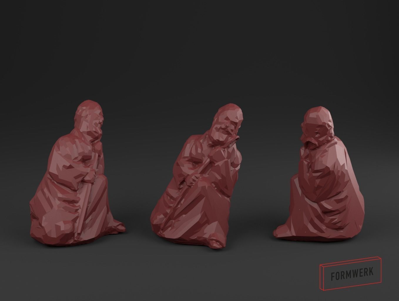 Nativity Crib figures - Low Poly 3D print model_10
