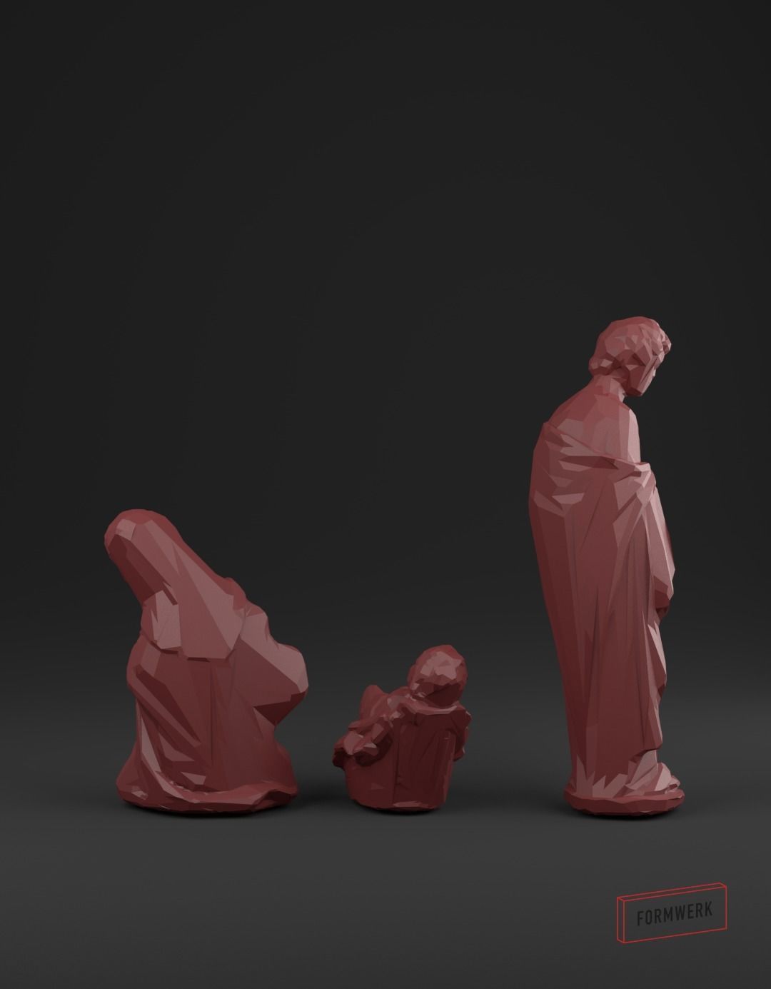Nativity Crib figures - Low Poly 3D print model_9
