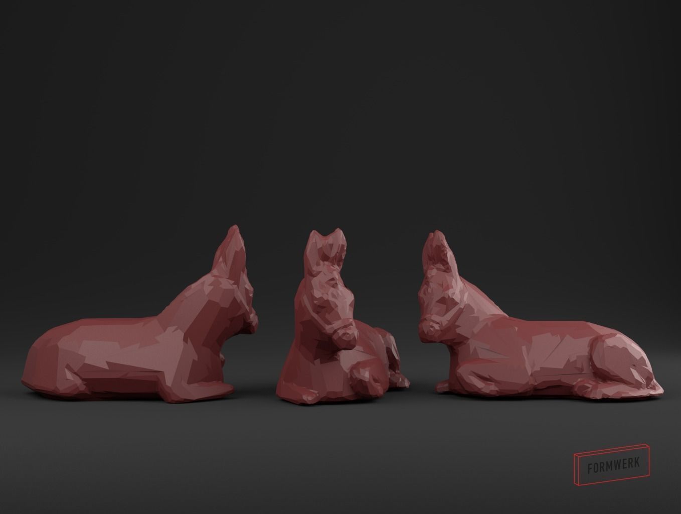 Nativity Crib figures - Low Poly 3D print model_4