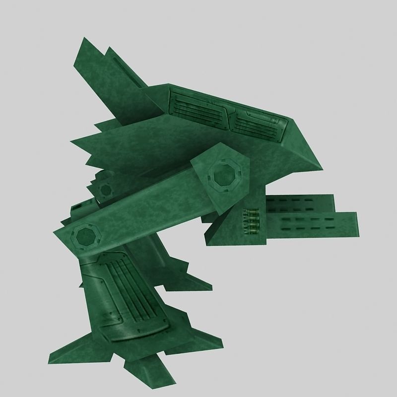 Drone robot Low-poly 3D model_2