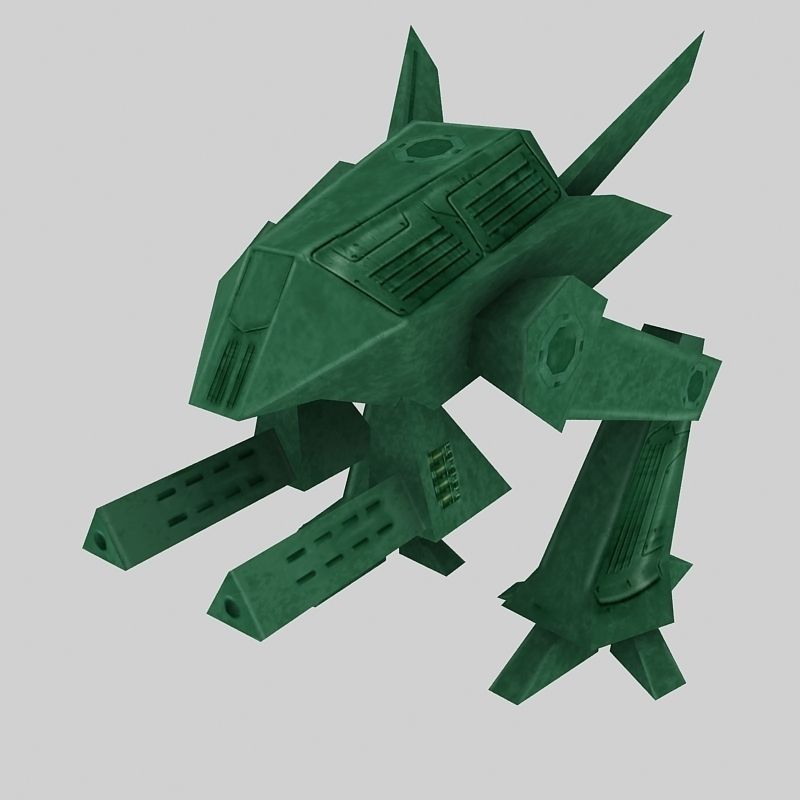 Drone robot Low-poly 3D model_3