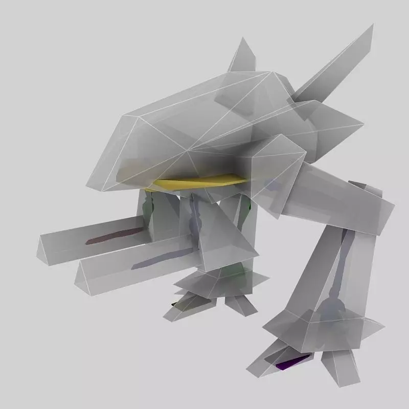 Drone robot Low-poly 3D model_0