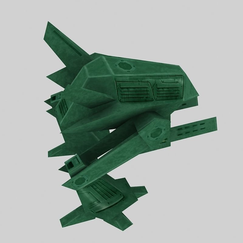 Drone robot Low-poly 3D model_4