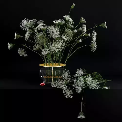 Anne lace in Ikebana vase 3D model