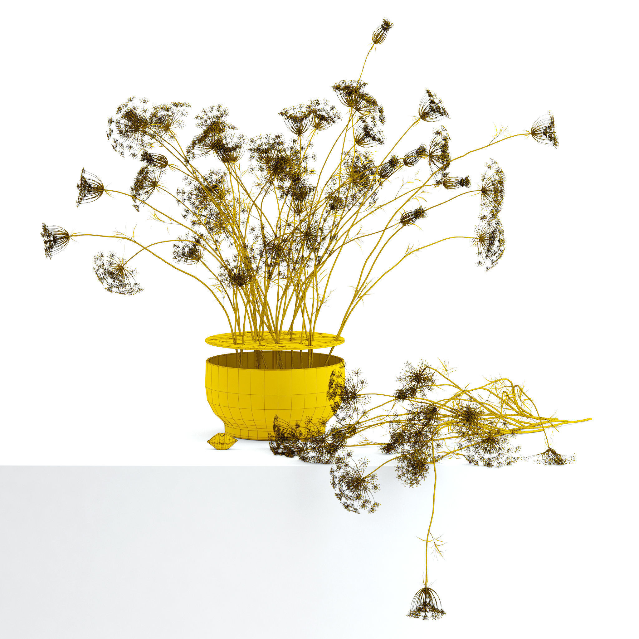 Anne lace in Ikebana vase 3D model_5