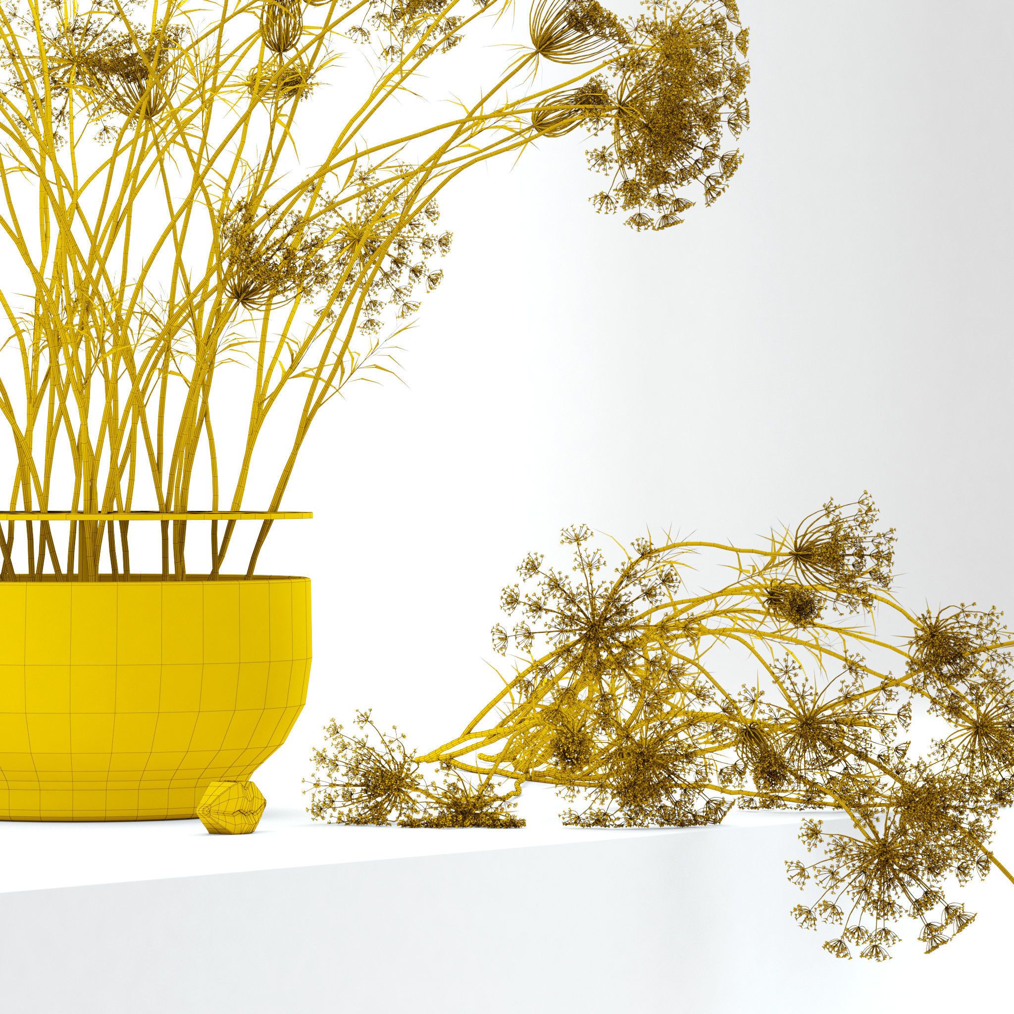 Anne lace in Ikebana vase 3D model_6