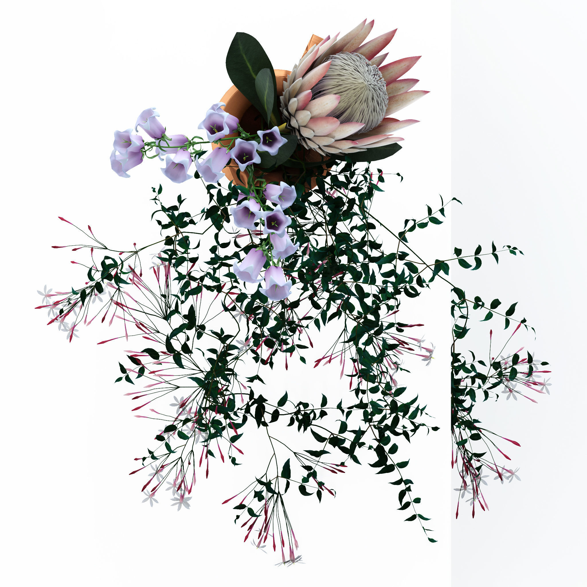 Flowers in copper pitcher 3D model_7