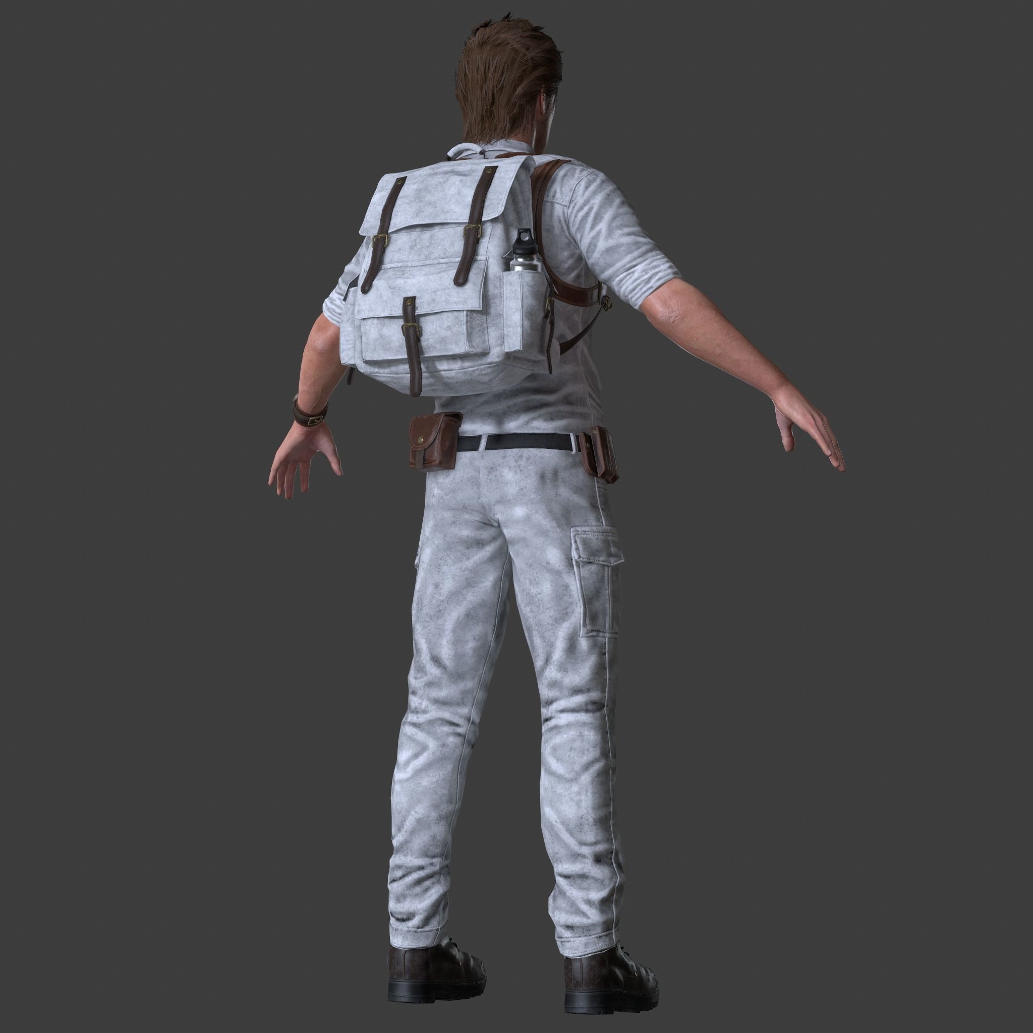 Male Survivor Low-poly 3D model_22