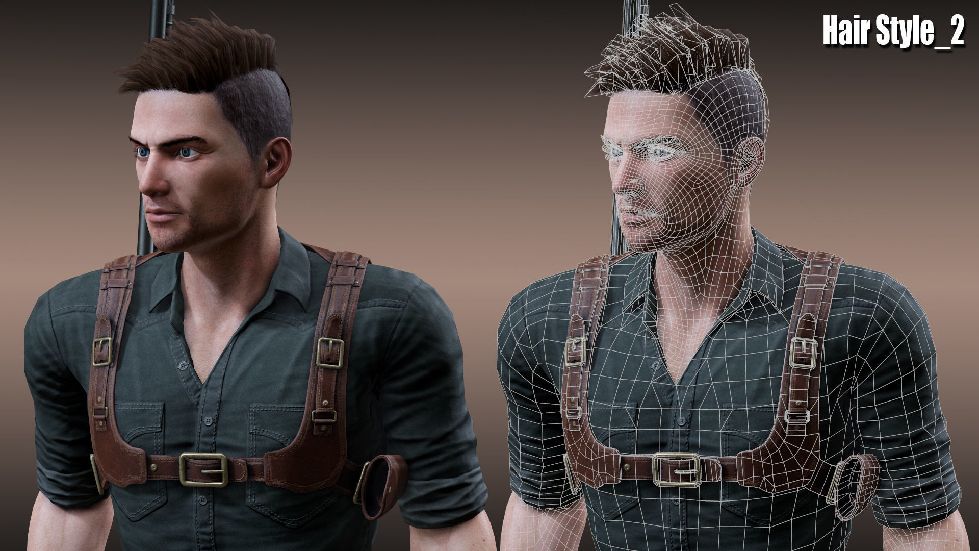 Male Survivor Low-poly 3D model_6