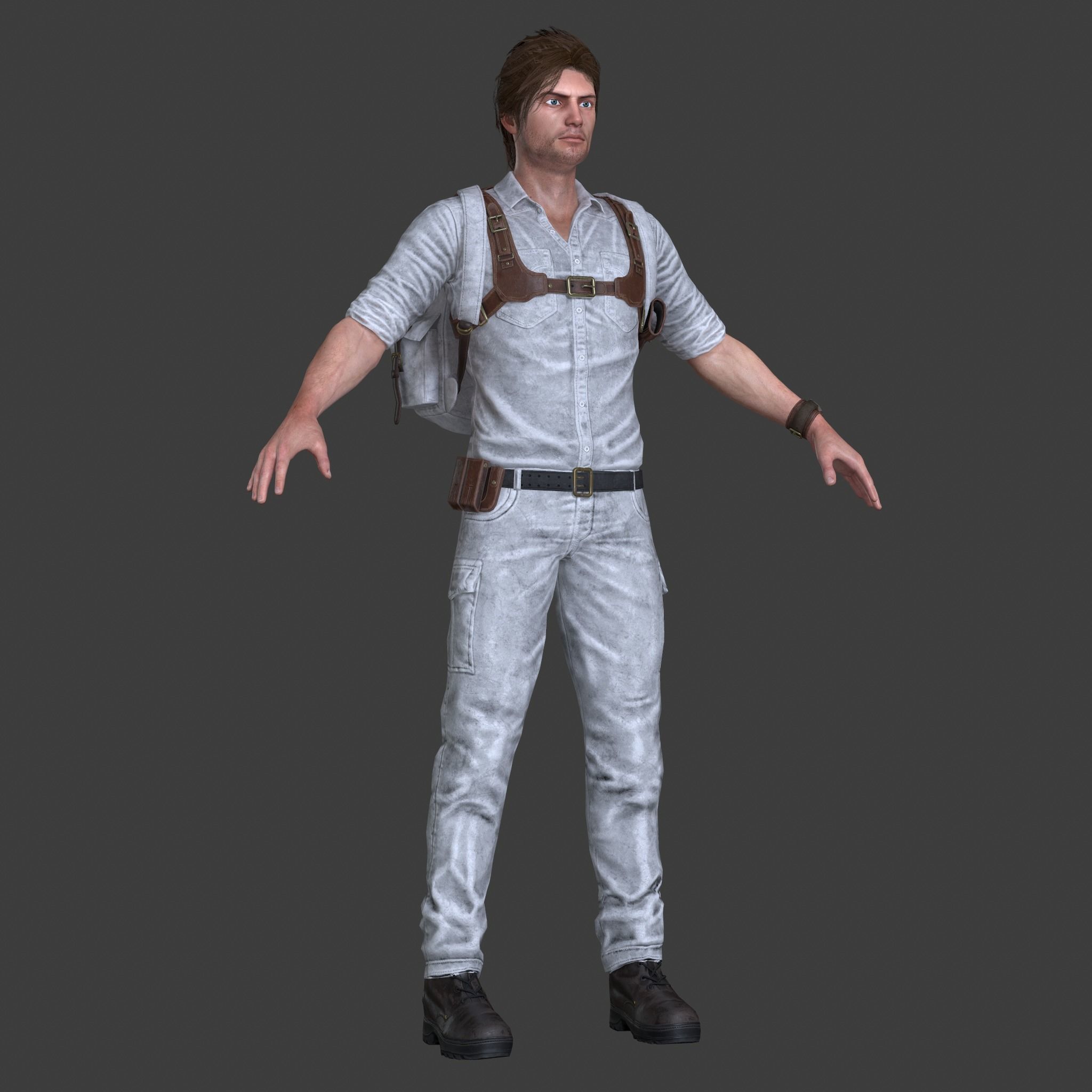 Male Survivor Low-poly 3D model_20