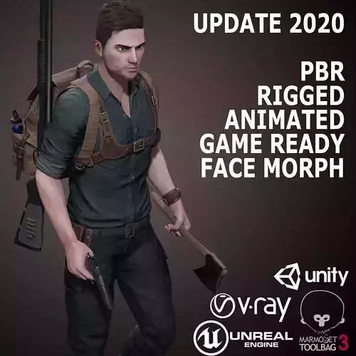 Male Survivor Low-poly 3D model