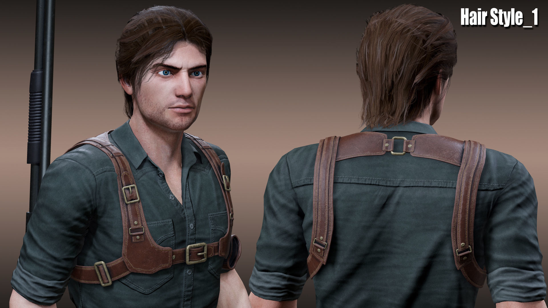 Male Survivor Low-poly 3D model_7