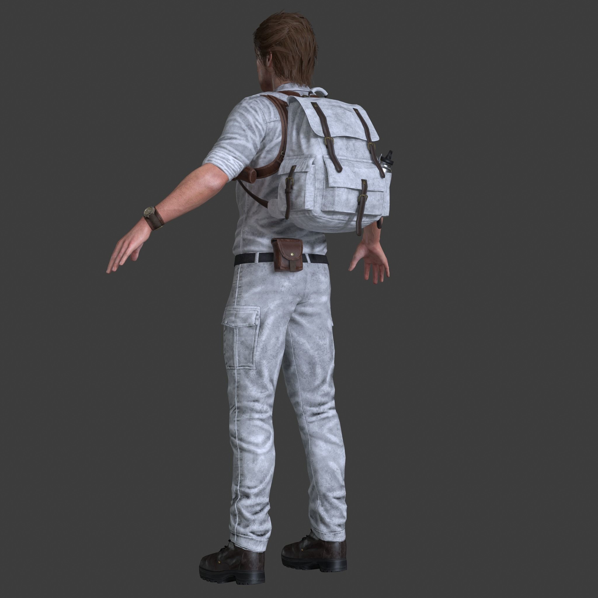 Male Survivor Low-poly 3D model_21