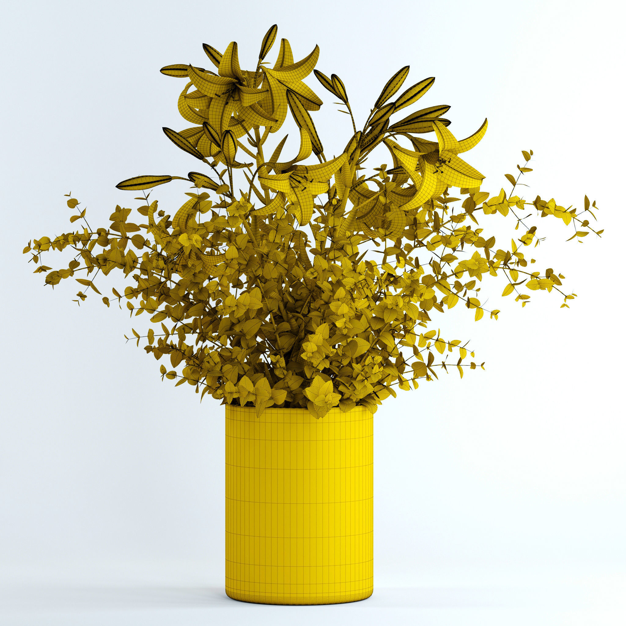 Lilies and Eucalyptus 3D model_10