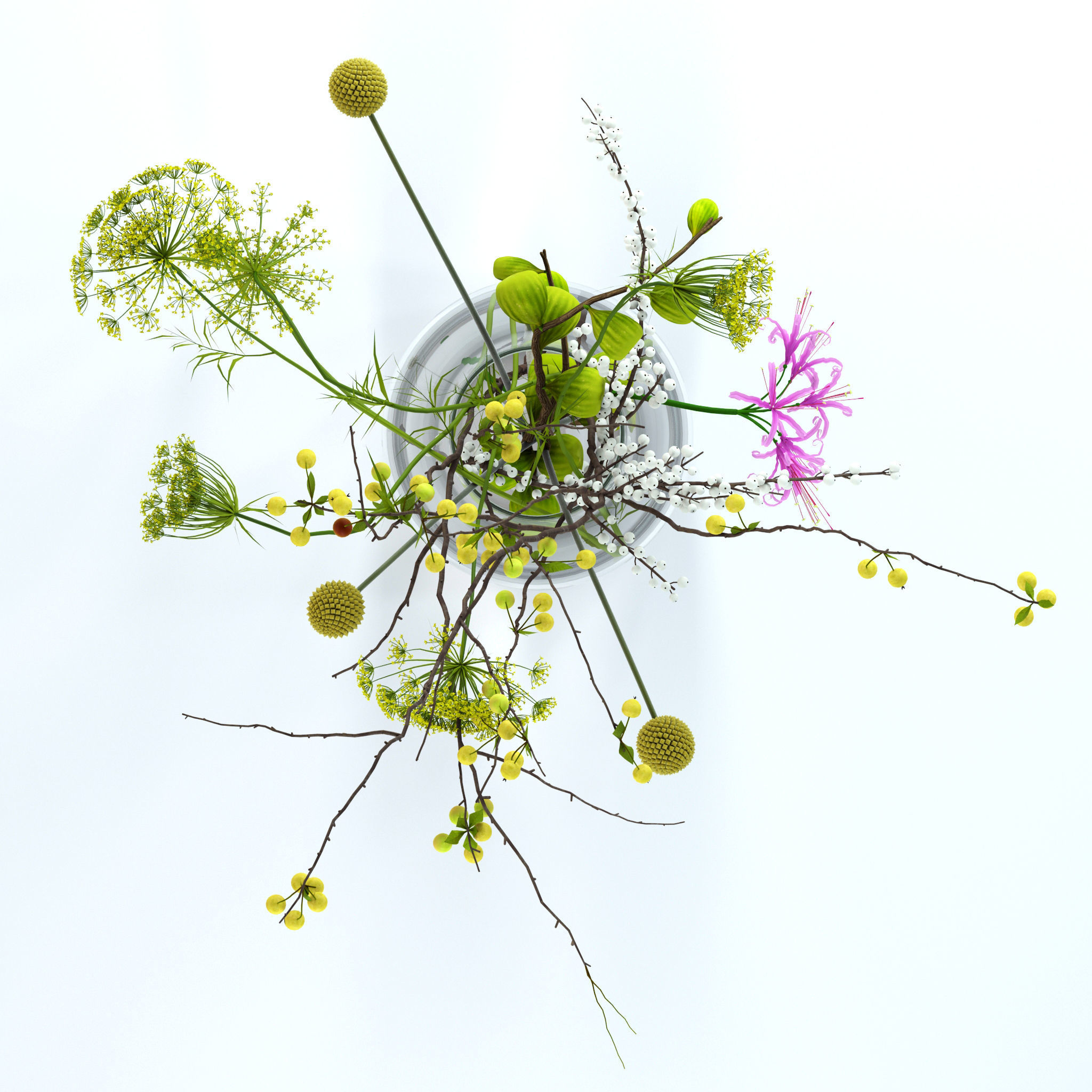 Twigs bouquet 3D model_7