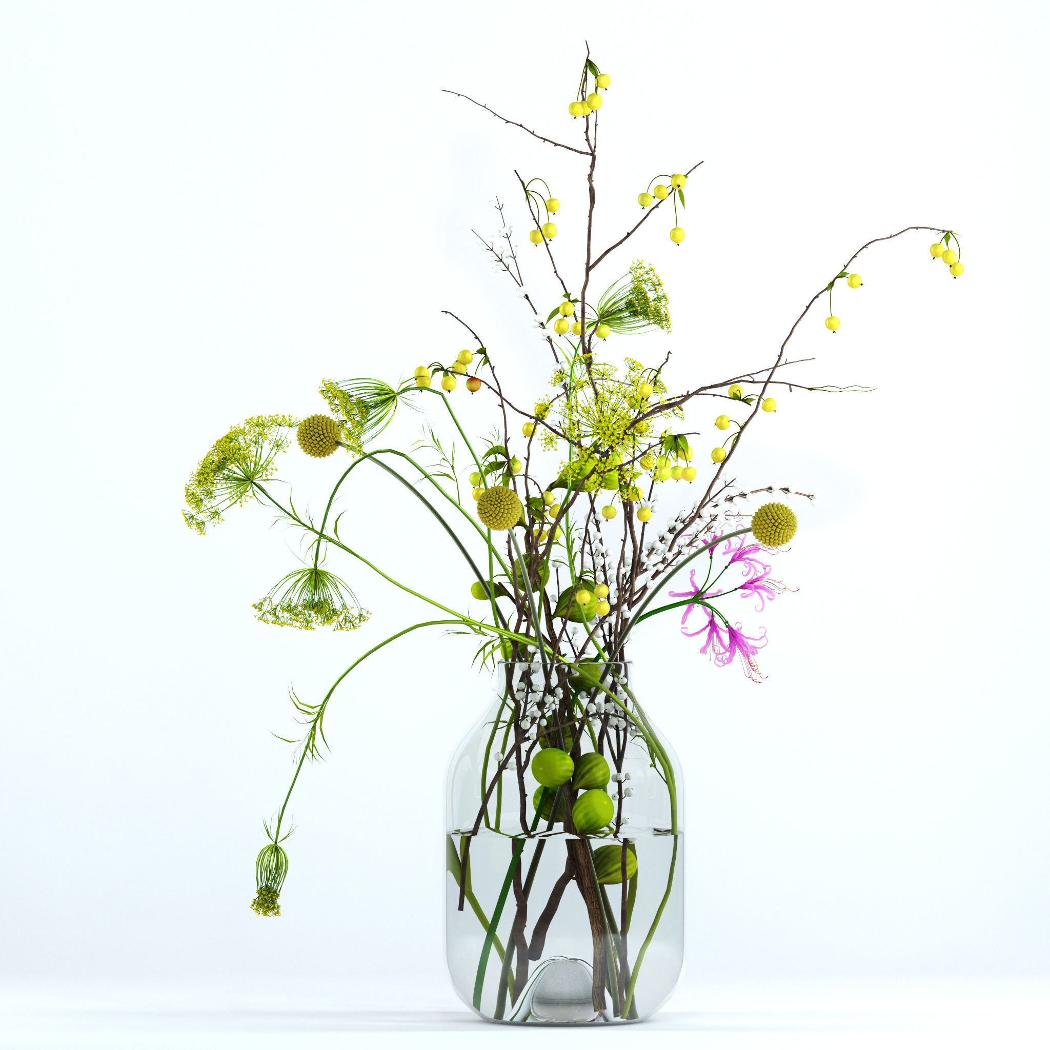 Twigs bouquet 3D model_3