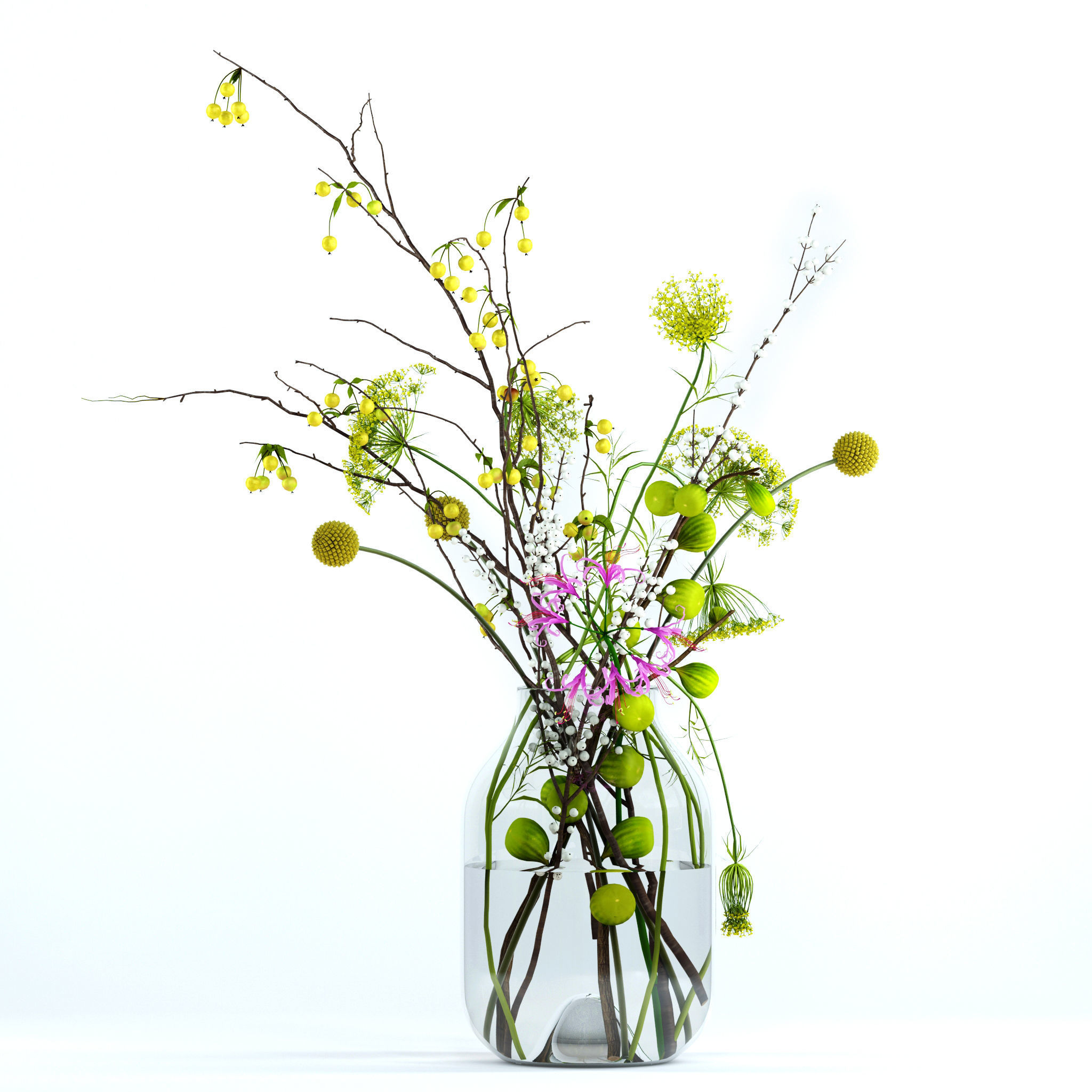 Twigs bouquet 3D model_1