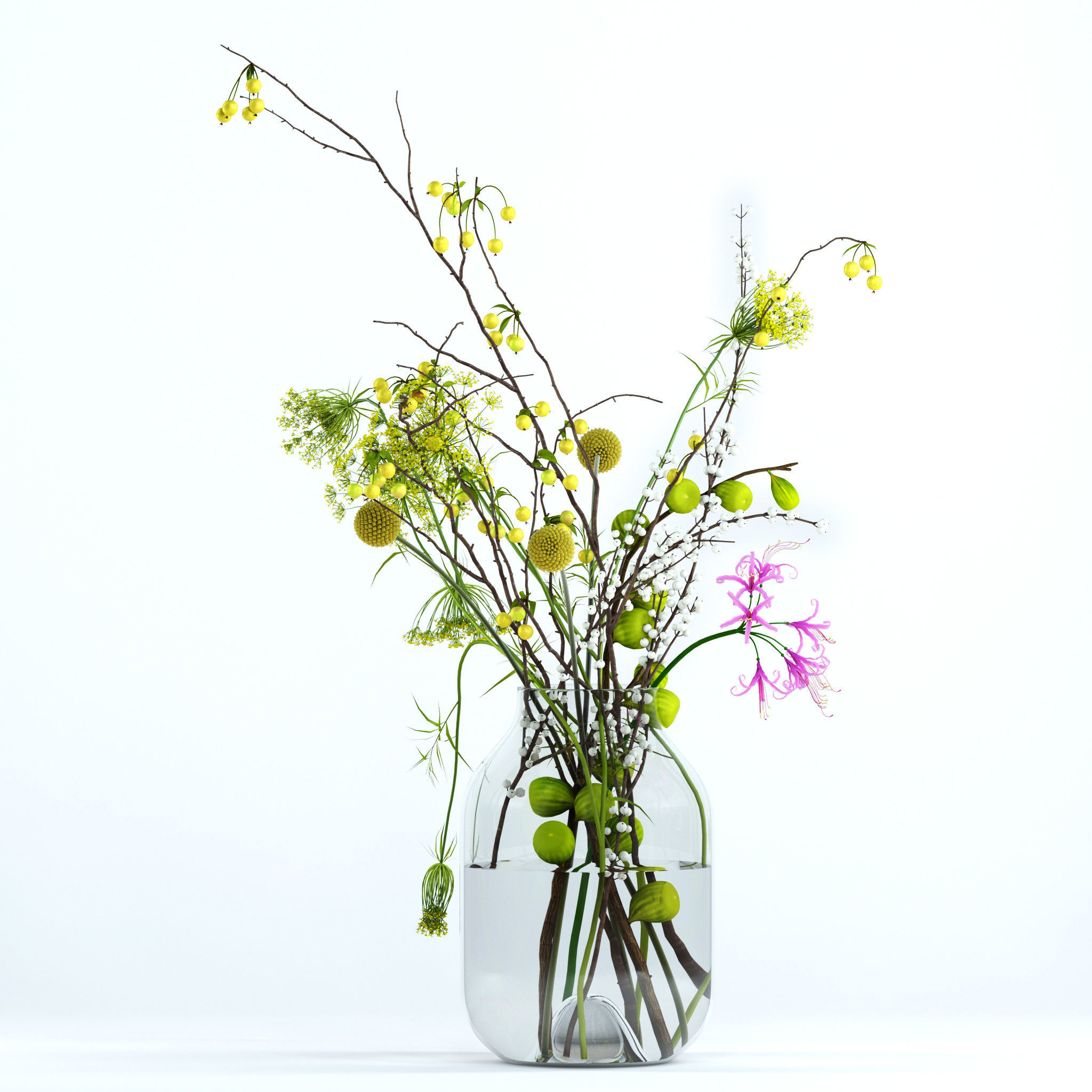 Twigs bouquet 3D model_2
