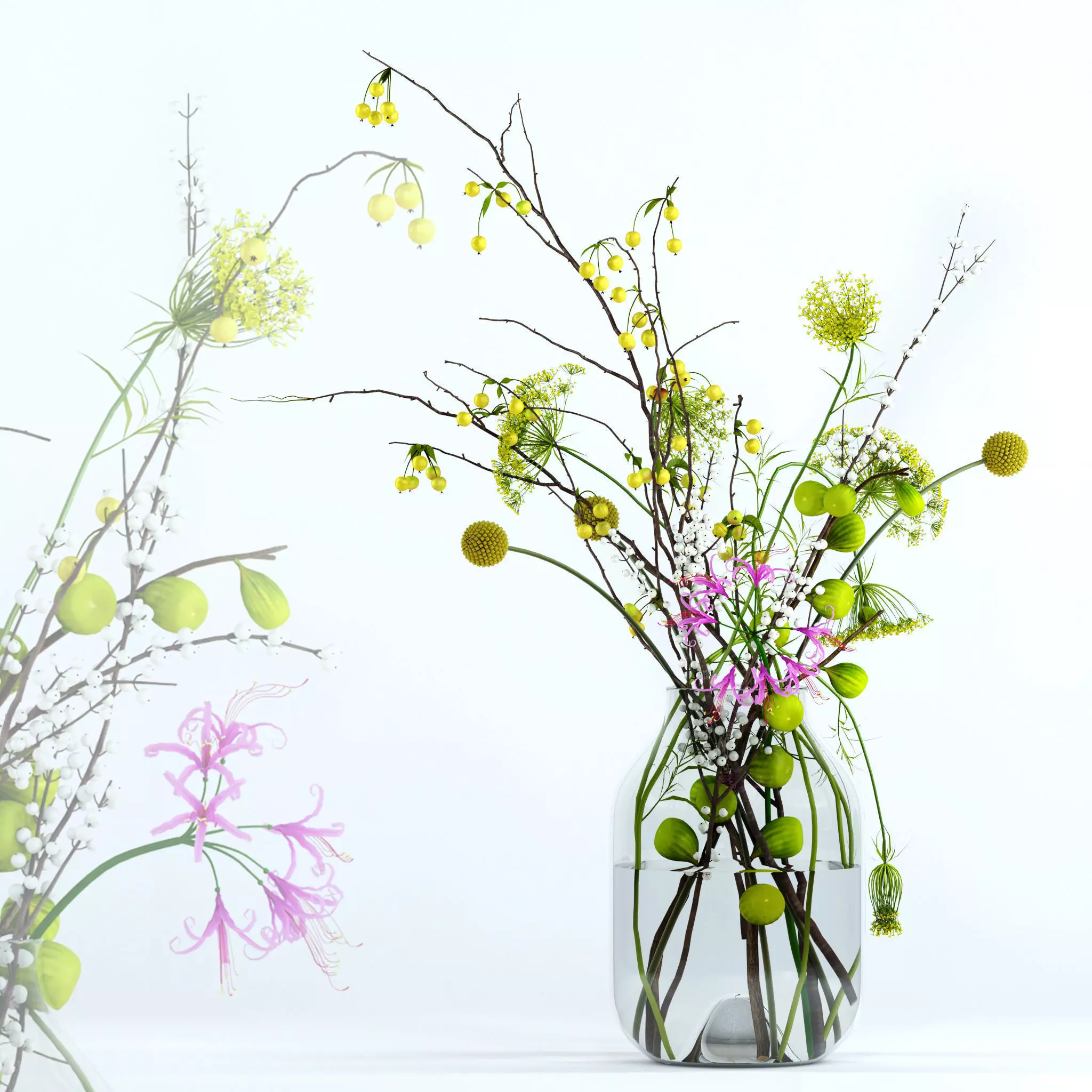 Twigs bouquet 3D model_0