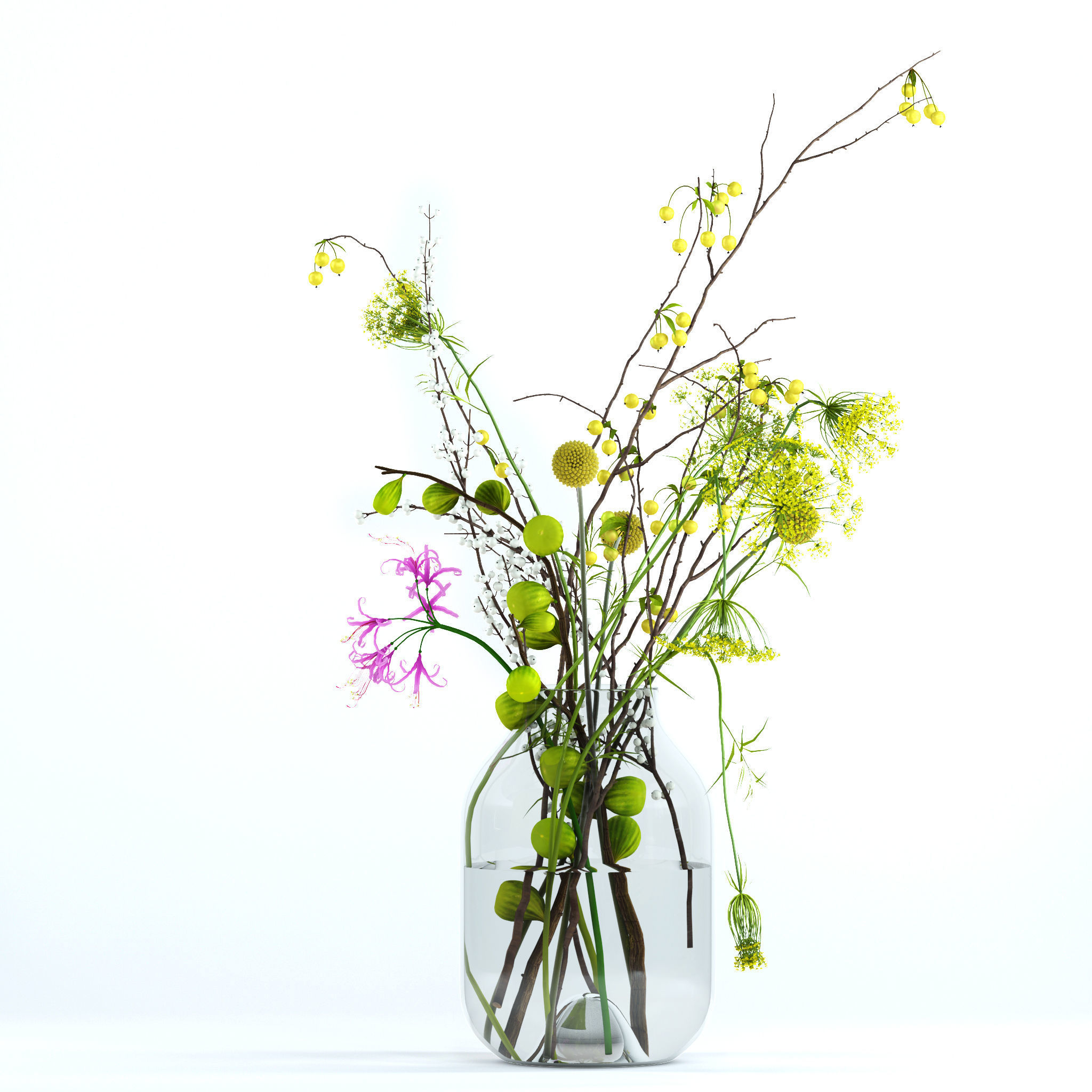 Twigs bouquet 3D model_5