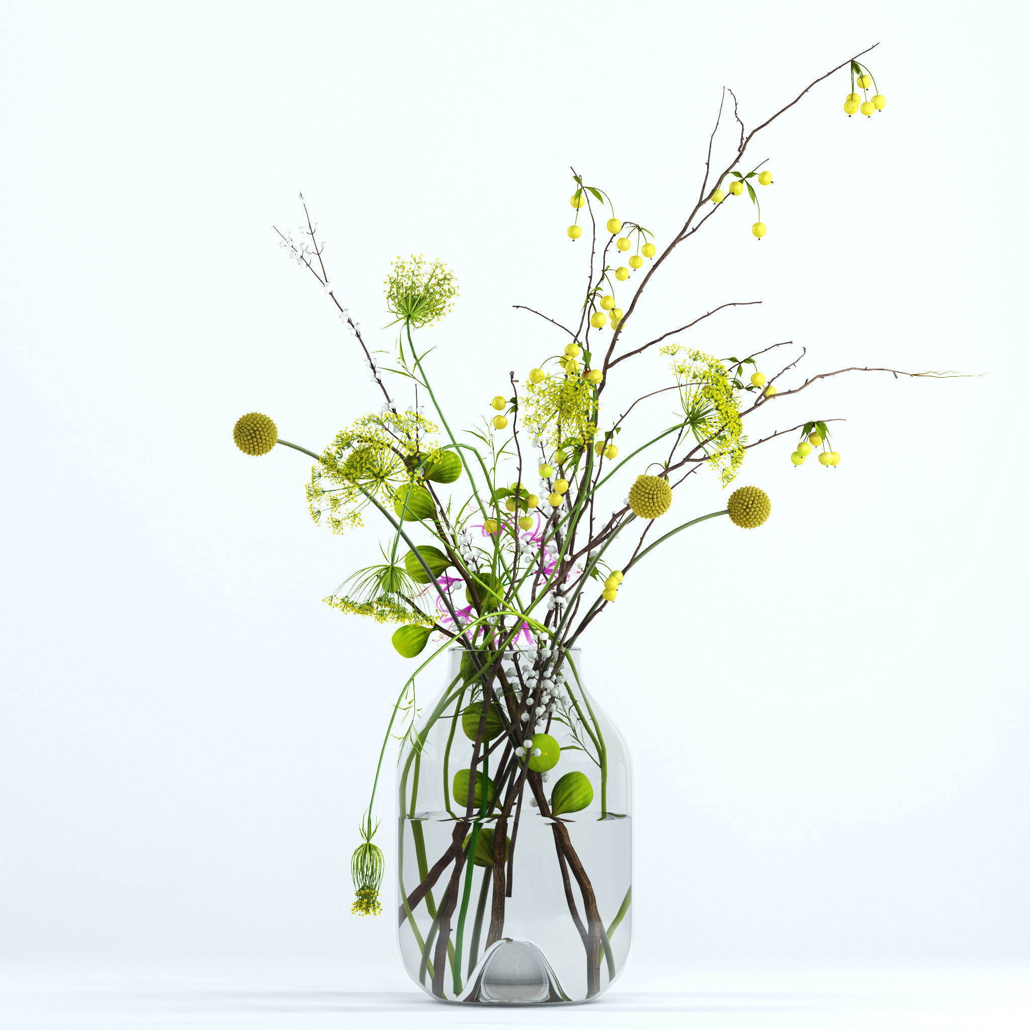 Twigs bouquet 3D model_4