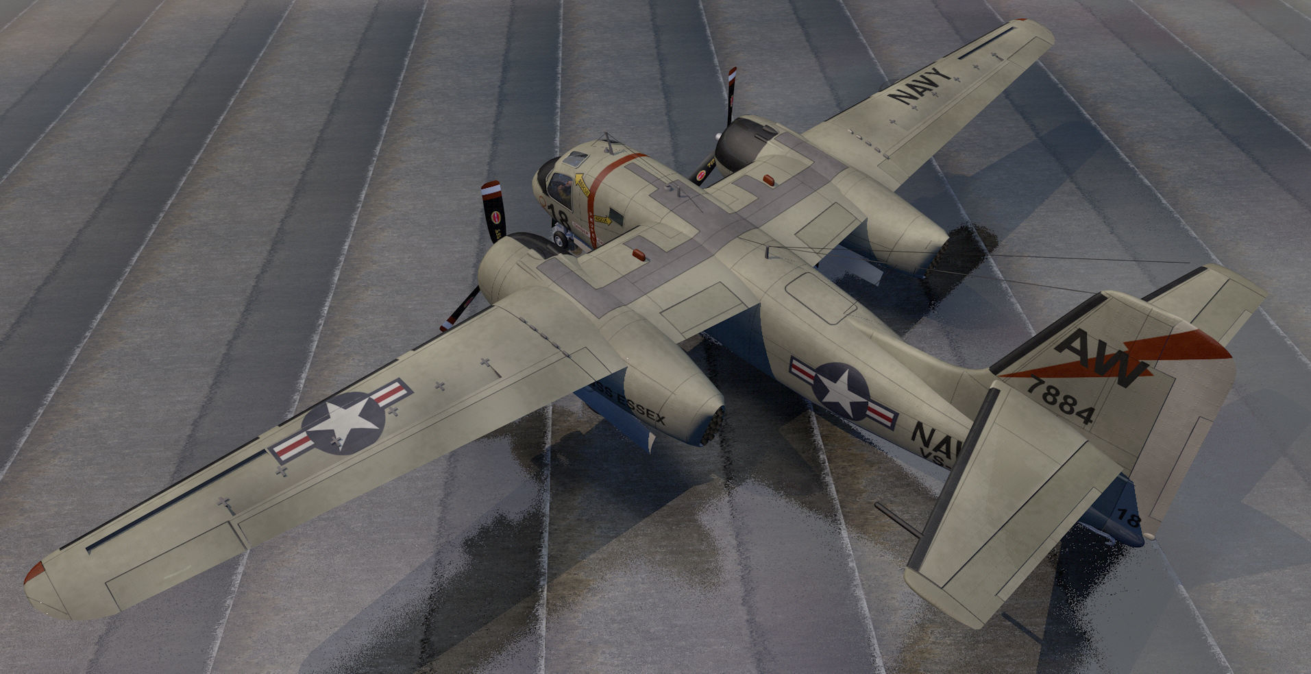 Grumman S2F-1 Tracker 3D model_2