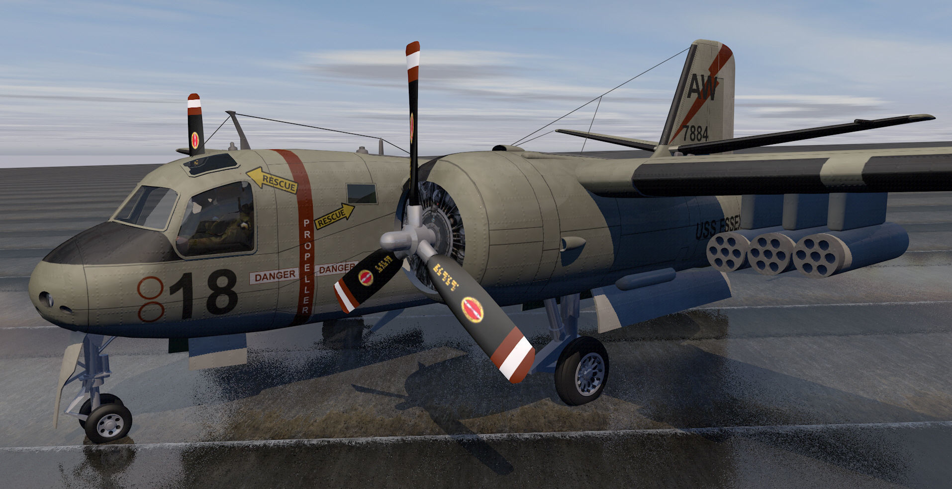 Grumman S2F-1 Tracker 3D model_3
