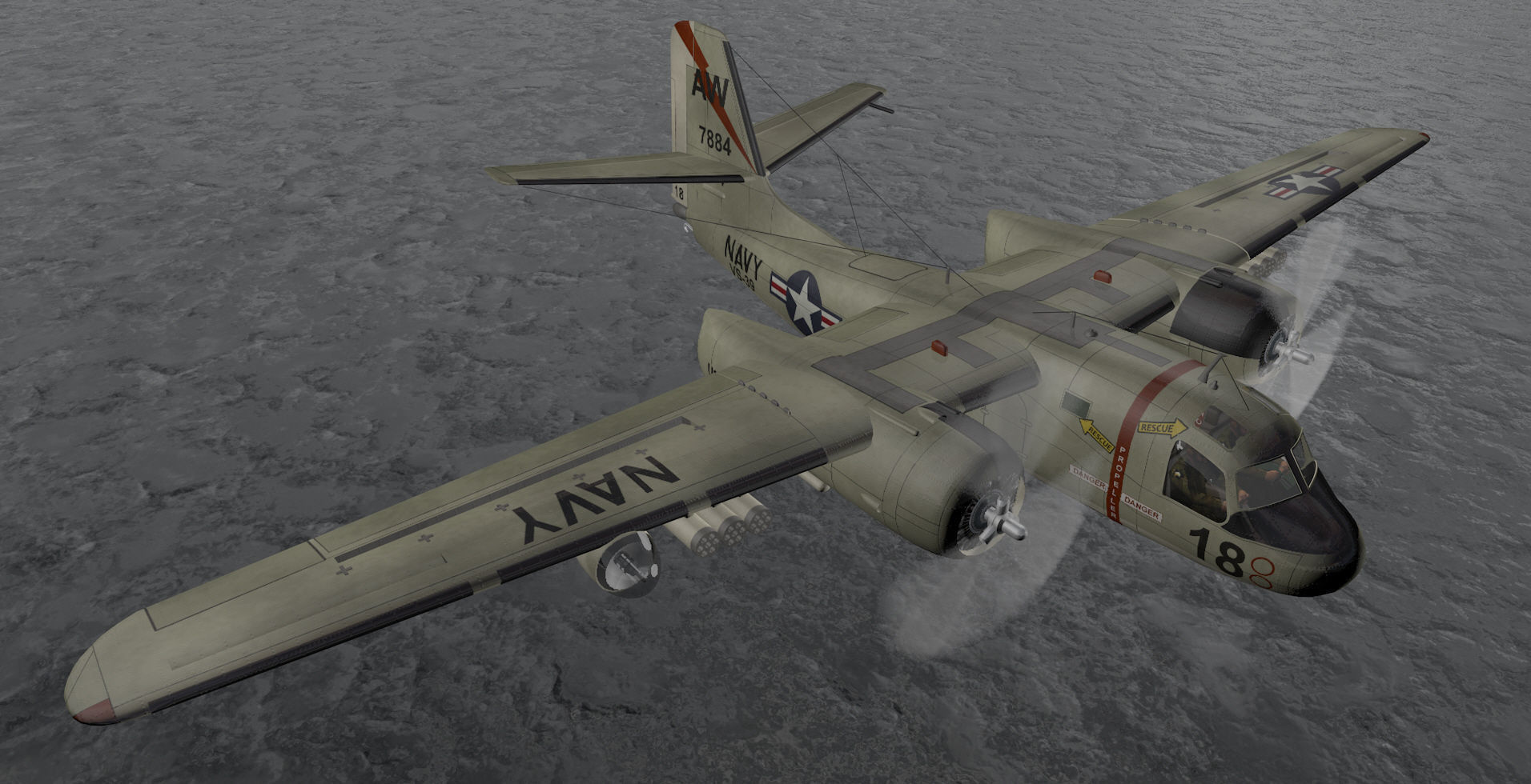 Grumman S2F-1 Tracker 3D model_9