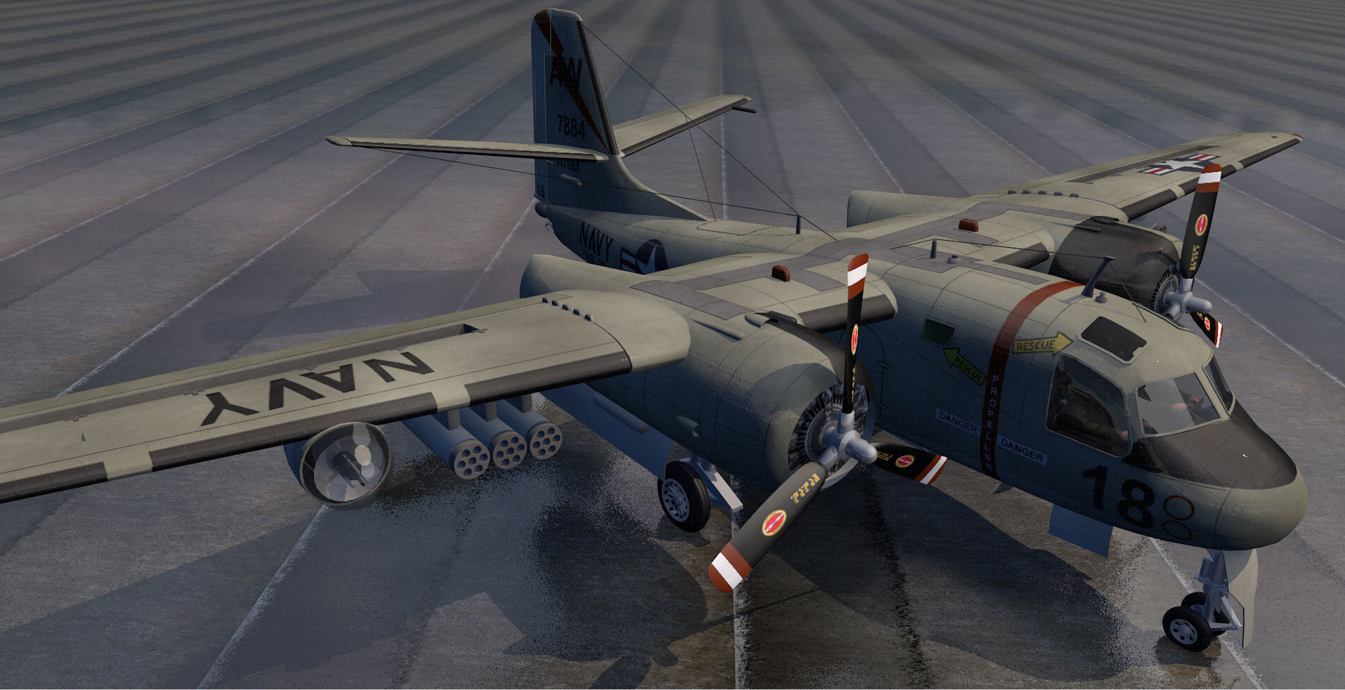 Grumman S2F-1 Tracker 3D model_6