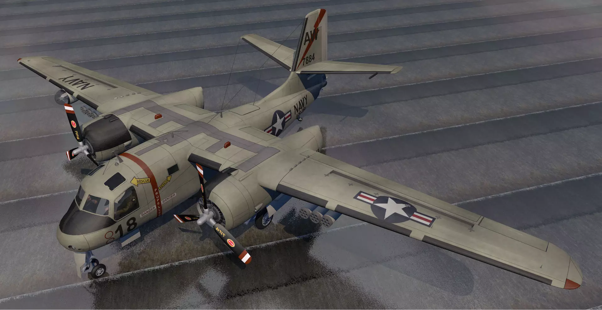 Grumman S2F-1 Tracker 3D model_0