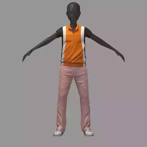 avatar casual set brown line polo cage pants sneakers