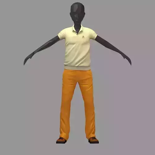 subdivision 3d model lime polo orange pants sneakers