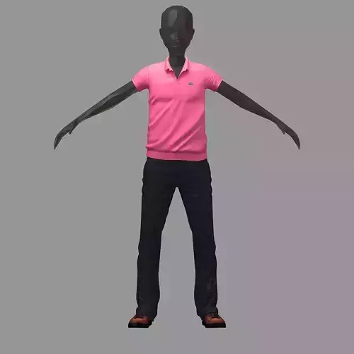 subdivision 3d model pink polo darck pants sneakers