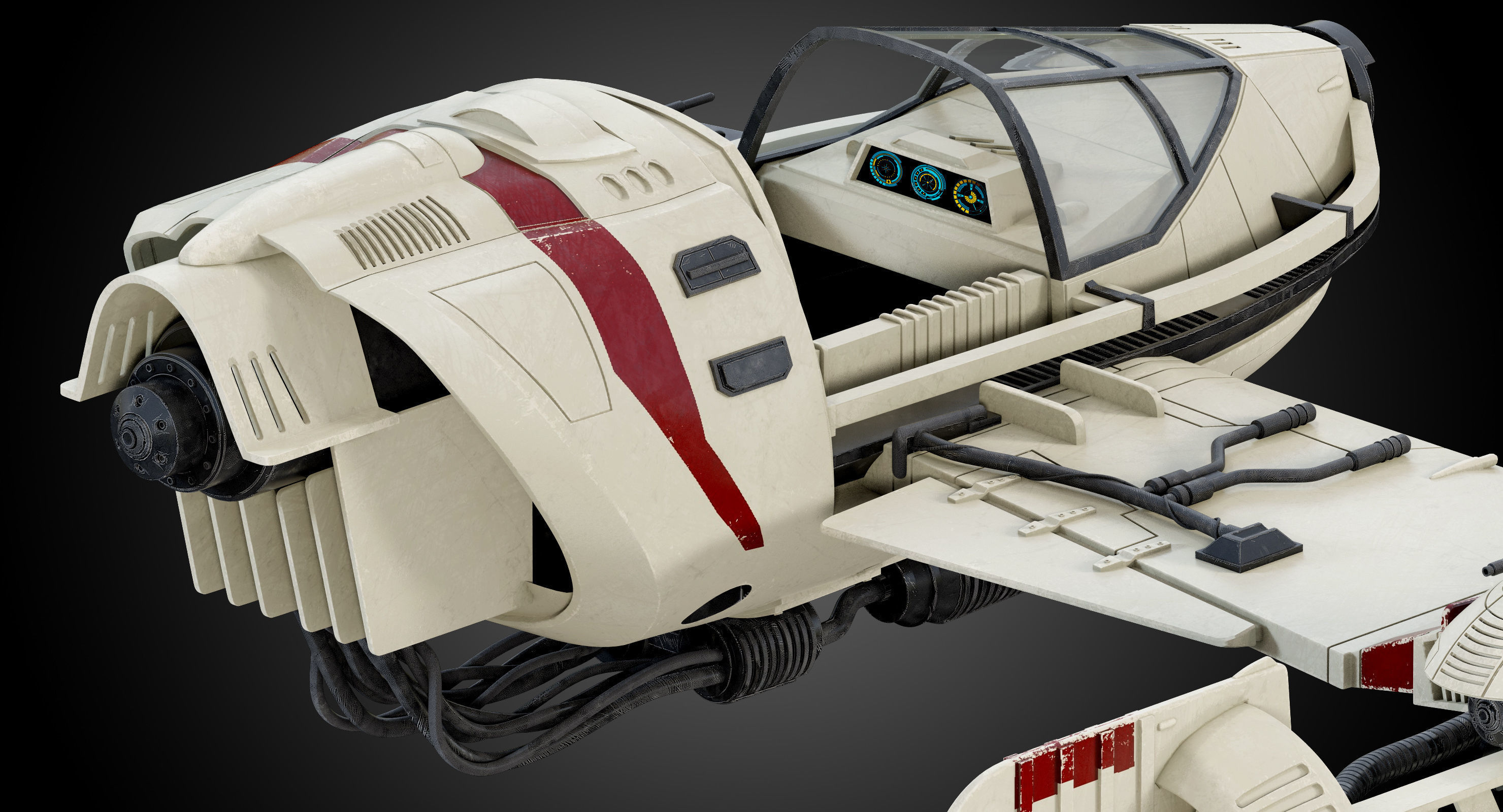 Star Wars Resistance Ski Speeder 3D model_10