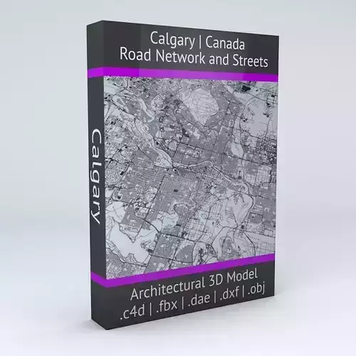 Calgary Road Network and Streets 3D model