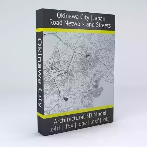 Okinawa City Road Network and Streets 3D model