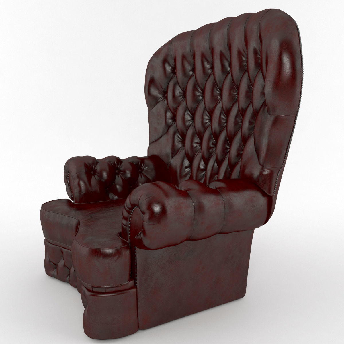 small monk sofa leather 3D model_3