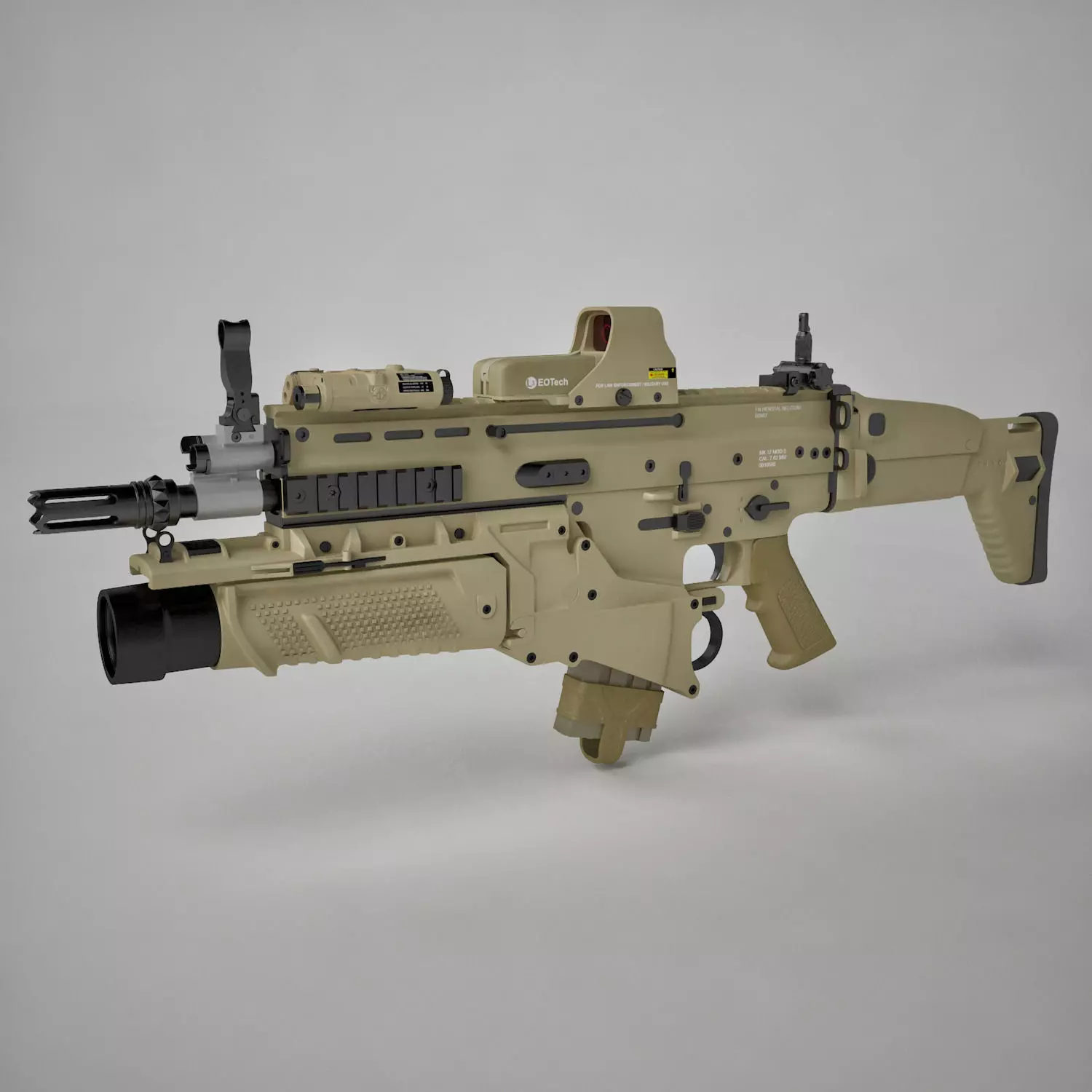 Combat Assault Rifle FN SCAR-H 3D model_0